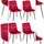 deluke Esszimmerstuhl VOUL Samt Rot 4er Set