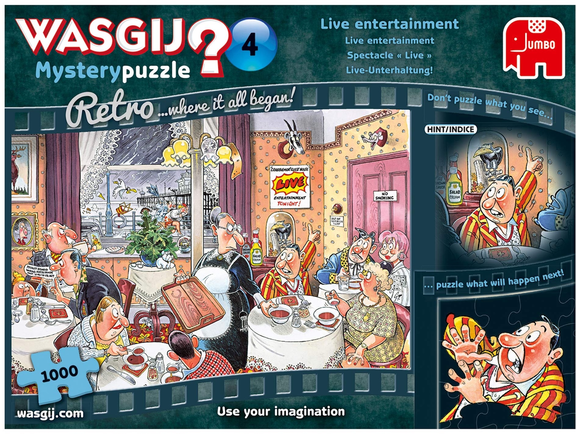 Jumbo Spiele Wasgij Retro Mystery 4 Live Unterhaltung - Puzzle 1000 Teile