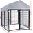 Wiltec Hundezwinger mit Überdachung 121 x 121 x 137 cm Stahl Schwarz