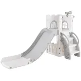 COSTWAY Rutsche, 6-in-1 L-förmige Kinderrutsche mit Stauraum, ab 1 Jahr grau