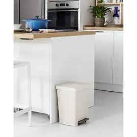 Tatay Mülleimer Küche Cubik ECOHOME, 23L Fassungsvermögen, Einziehbares Pedal, Polypropylen, BPA frei, 30L Müllsack, 100% recycelte Materialien, Farbe Beige . Maße 33,5 x 30 x 39 cm