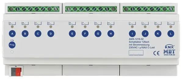 MDT Schaltaktor AMS-1216.02 12TE REG, 230VAC, 16A, C-Last 140μF, mit Strommessung