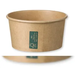 250 Eis-Pappbecher bio Kraftpapier 225ml(8oz)