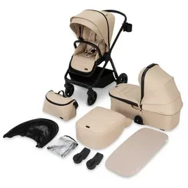 MOMI GISELLE 2in1 Kinderwagen in 1 mit Buggy-Funktion, 5-Punkt-Sicherheitsgurt, ab dem 1. Lebenstag, bis 22 kg Körpergewicht (Buggy), Einkaufskorb, Matratze, Regenschutz und Wickeltasche