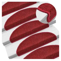 vidaXL Stufenmatten 15 Stk. 65x24x4 cm Bordeaux Halbrund Groß