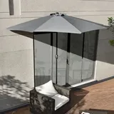 Casa.pro - Halb-sonnenschirm Eger Ø300 Halbrund Grau [ ]