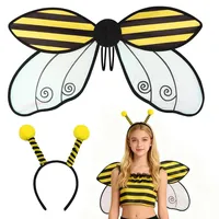 Bienen Kostüm Set, Hummelkostüm für Erwachsene, Karneval Kostüm Biene Damen für Fasching Verkleidung, Biene Haarreif, Flügel,Kinder Bienenkostüm,Kinder Kostüme für Comedy-Performances und Rollenspiele