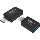 Vision USB-C auf USB-A Adapter Schwarz