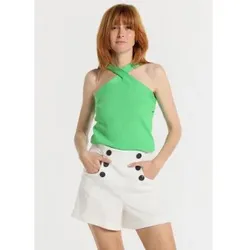 Victorio & Lucchino, V&L für Damen. 310008028 Shorts - Hohe Taille, weiß, seitlich geknöpft (XL), Lässig, Polyester