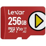 Lexar Play Micro SD Karte 256GB, microSDXC UHS-I, bis zu 205 MB/s Lesen, 140 MB/s Schreiben, Klasse 10, U3, V30, A2, 4K-Video, Hochgeschwindigkeitskarte für Switch/tragbare Spielgeräte/Smartphones
