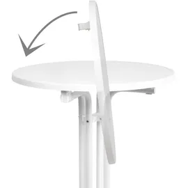 Beautissu Stehtisch Sylt Ø 70 cm Weiß,