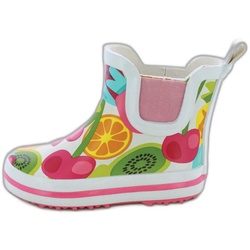 Beck Kleinkinder Gummistiefel Früchte Gummistiefel (aus weichem, flexiblen Naturkautschuk) mit seitlichen Gummi-Einsätzen für leichtes An- und Ausziehen bunt 22