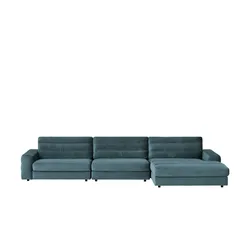 pop Ecksofa Samt  Scarlatti ¦ blau ¦ Maße (cm): B: 416 H: 83 T: 205