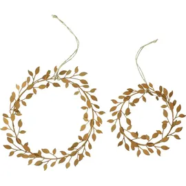 Frank-Flechtwaren Hänger Blätterkranz 2er Set Ø Braun