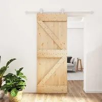 vidaXL Schiebetür mit Beschlag 80x210 cm Massivholz Kiefer