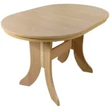 moebel-direkt-online Esstisch Auszugs-Esstisch oval, von 120 cm bis auf 160 cm ausziehbar, Tischplatte ausziehbar. Einlegeplatte unter der Tischplatte beige