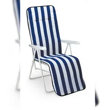 BEST Freizeitmöbel Chiemsee Relaxliege 58 x 75 x 108 cm weiß/Dessin 0268 inkl. Auflage klappbar