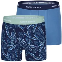 Happy Shorts 2er Set Boxershorts Dunkelblau/Blau XXL