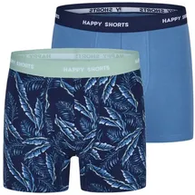 Happy Shorts 2er Set Boxershorts Dunkelblau/Blau XXL