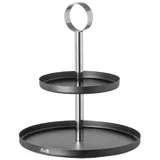 Fink Etagere Bilbao schwarz, silberfarben - (H) 33,5 cm | Gr.: onesize