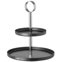 Fink Etagere Bilbao schwarz, silberfarben - (H) 33,5 cm | Gr.: onesize