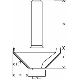 Bosch Fasefräser 1/4" D1 34,9 mm B 13 mm L 14,6 mm G 56 mm 45°