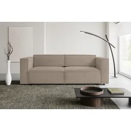 werk2 Schlafsofa WERK2 "Kansas Breite 252 cm, mit extragroßer Liegefläche 202x152 cm", beige, B:252cm H:76cm T:99cm, 90% Polyester, 10% Nylon, Sofas, Schlafsofa, Pflegeleichte Bezüge: aktuellen Cord- oder weichem Strukturstoff