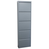 ebuy24 Schuhschrank Pisa Schuhschrank mit 5 Klappen/Türen in Metall gr grau
