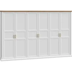 Kleiderschrank HOME AFFAIRE "Tara", weiß (weiß matt, pacific walnut), B:346cm H:227cm T:59cm, MDF, Spanplatte, Schränke, Drehtürenschrank Kleiderschrank, lackiert mit wasserbasiertem UV-Lack, in 4 Breiten