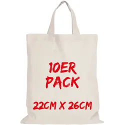 Texxilla Apothekertasche Mehrpack mit zwei kurzen Henkeln, Natur, natur