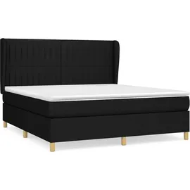vidaXL Boxspringbett mit Matratze Schwarz 180x200 cm Stoff