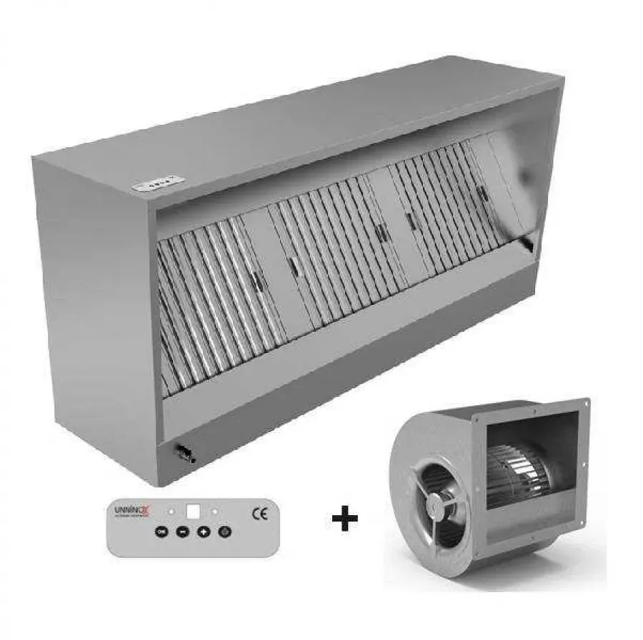 Dunstabzugshaube 950 Edelstahl 2200 m3/h LED 2500mm