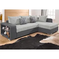 Collection AB Ecksofa »John L-Form« mit Bettfunktion, wahlweise mit Federkern grau