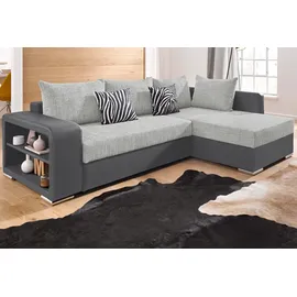 Collection AB Ecksofa »John L-Form« mit Bettfunktion, wahlweise mit Federkern grau