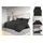 vidaXL Bettwäsche-Set Schwarz 200 x 200 cm + 2 x 80 x 80 cm