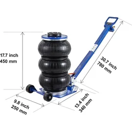 Vevor Wagenheber Stahlrohr 140-450 mm blau