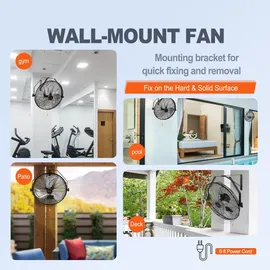 Vevor 57 cm Wandventilator Schwarz