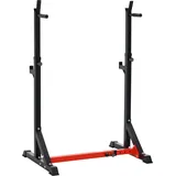 HOMCOM Verstellbarer Hantelständer aus Stahl 77-122x73x121-171cm in Schwarz und Rot für effektives Training   Aosom.de