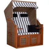 deVries Strandkorb grau Pinie B/H/L: ca. 80x160x120 cm - grau, weiß