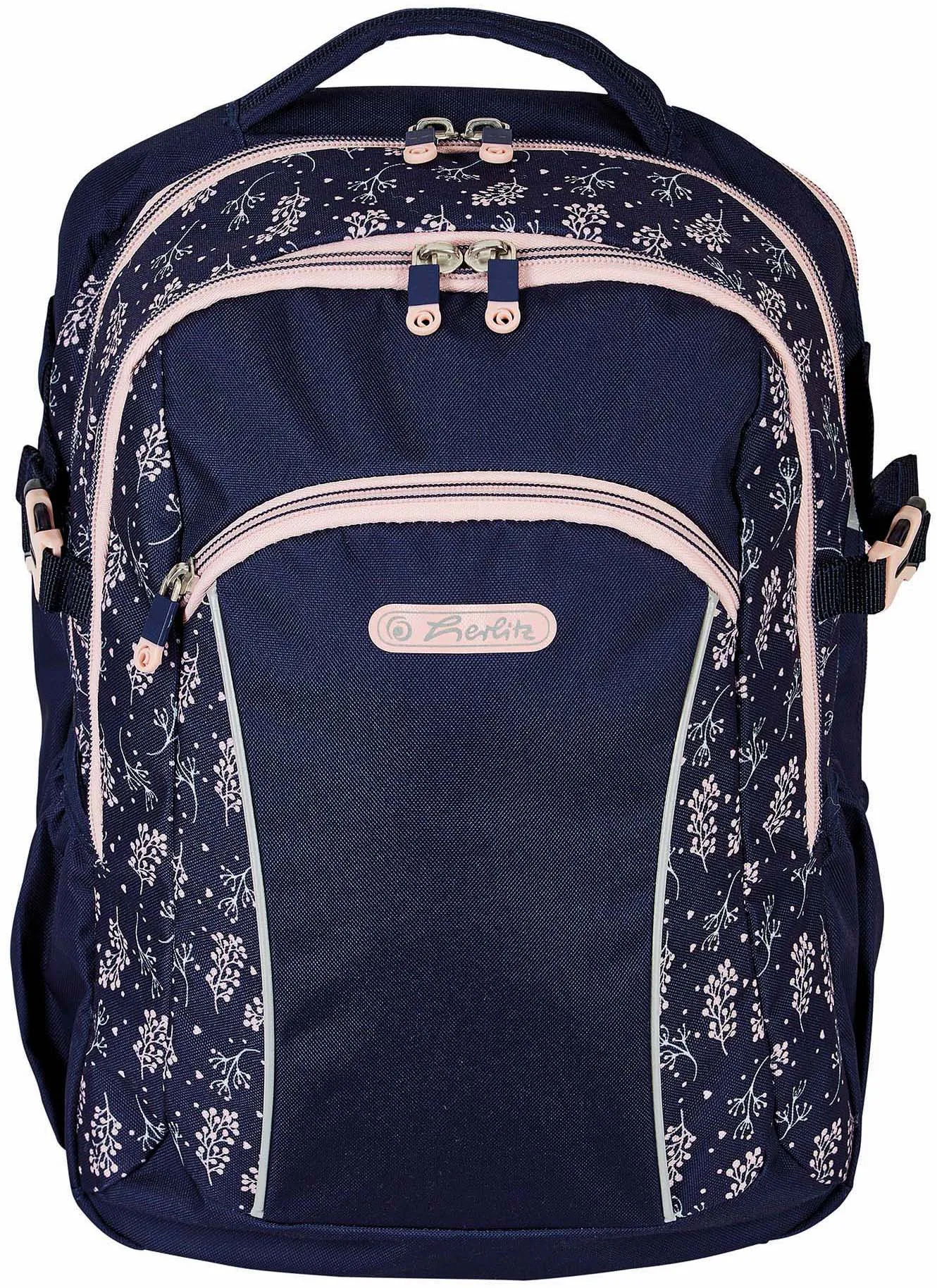 Herlitz Schulrucksack »Ultimate, Blossom«, Floureszierende Flächen-reflektierende Streifen auf den Schultergurten, enthält recyceltes Material (Global Recycled Standard) Herlitz Blossom B/H/T: 31 cm x 41 cm x 22 cm