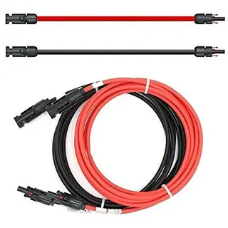 Solartronics Verlängerungskabel 6mm2 inkl. Solarstecker 2x1m - PV Kabel H1Z2Z2-K beidseitig rot/schwarz - Photovoltaik Kabel mit Stecker - Solarkabel für PV Solaranlage - Made in Germany (2 x 1m)