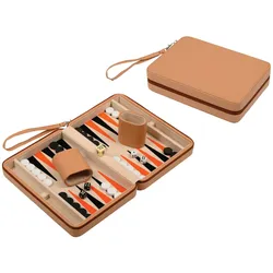 Philos-Spiele Backgammon Leros, Reise, Kunstleder, magnetisch, mit Tragegriff