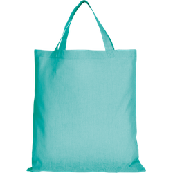 10er Pack Baumwolltasche - 28 Farben | mit zwei kurzen Henkeln | 38x42cm, mint, 100 Stück