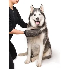 beeztees Dirty Dog Grooming Mitt Fellpflege grau L