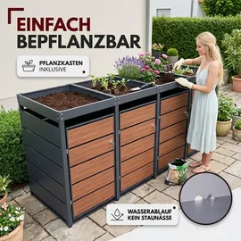 Albatros Mülltonnenbox 4er 120 x 240 cm anthrazit