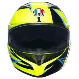 AGV K3 Rossi WT Phillip Island 2005 Integralhelm - Neon-Gelb/Schwarz / XS