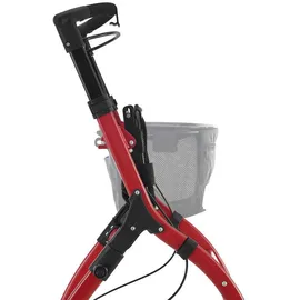 Juskys Aluminium Wohnungsrollator Aktiv mit Tasche und Tablett schmal faltbar rot