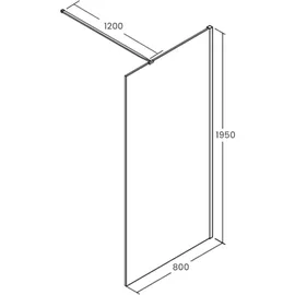 bad land SET Walk-In Dusche KETIL 80x195 Transparentes Glas