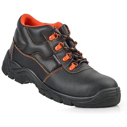 BLACKLEATHER - Schwarzes Leder Sicherheitsstiefel S3 Src Größe 36 Blackleather