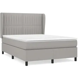 vidaXL Boxspringbett mit Matratze Hellgrau 140x190 cm Stoff1396203